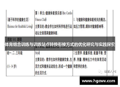 体育组合训练与训练站点转换衔接方式的优化研究与实践探索